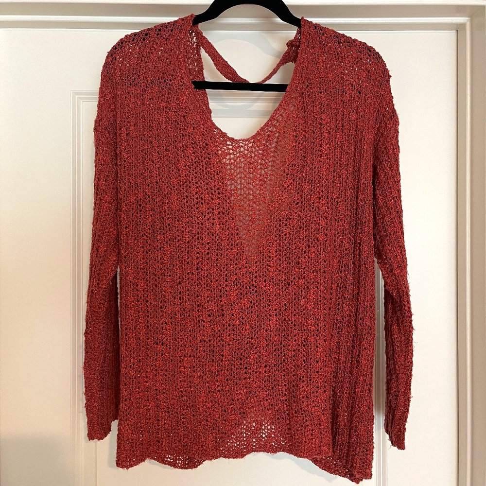 Altar'd State Twist Back Pink Sweater, Fall Sweater